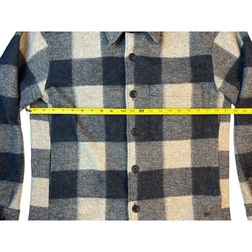 Banana Republic Heritage Blue Buffalo Plaid Button Shirt Jacket Shacket  S  NWOT